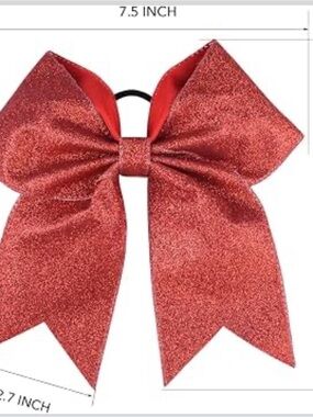 7in Red Glitter Cheer Bow